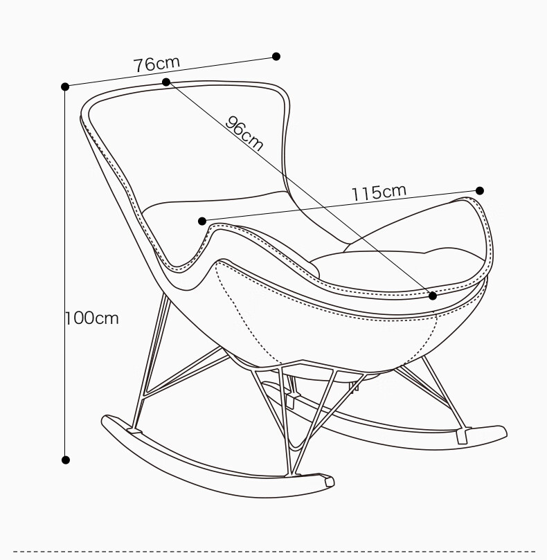蜗牛椅摇椅躺椅大人家用阳台休闲单人沙发椅蜗牛椅子网红懒人轻奢摇