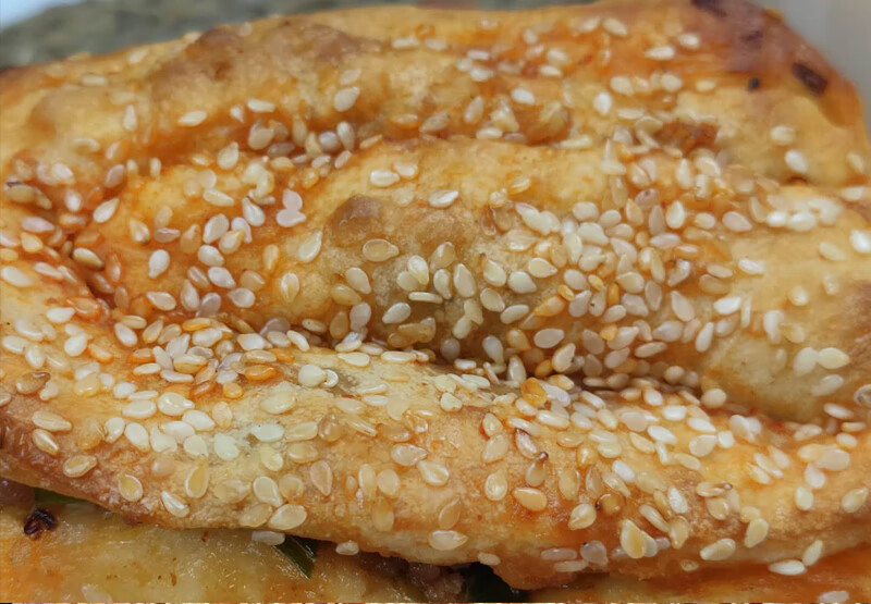 茗仟 湖北仙桃土特产邱记鲜肉锅盔现做猪油锅块特色小吃早餐碳火烧饼.