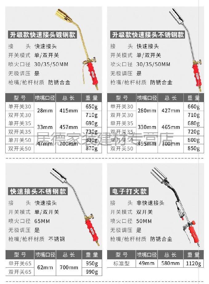 居德阙祁烧肉烧猪脚烧猪毛喷火枪配件喷枪商用燃气喷头烧猪头电子点火