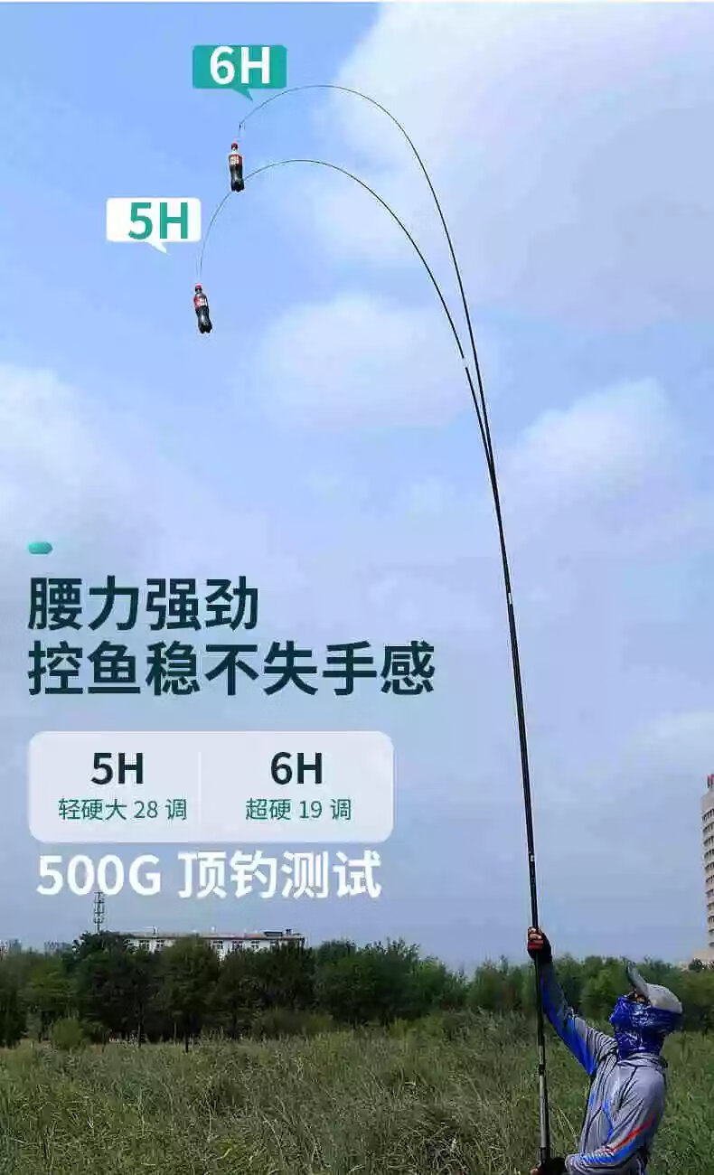 【垂钓优选】化氏神尊6h钓鱼竿鲫鱼竿台钓竿鱼竿手竿日本进口碳布高