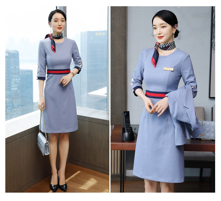 舒弗星丝巾职业女装西装百搭围巾空姐高铁乘务员银行酒店前台领巾