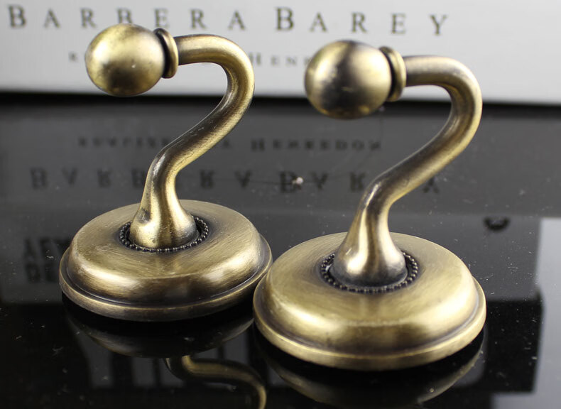 10墙钩窗帘钩子配件壁钩辅料挂件绑带挂钩欧式挂球钩 古铜色一个(非一