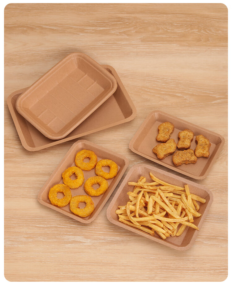 一次性餐盘烧烤纸盘商用牛皮纸长形野餐托盘炸串薯条小吃餐具餐盘 3号