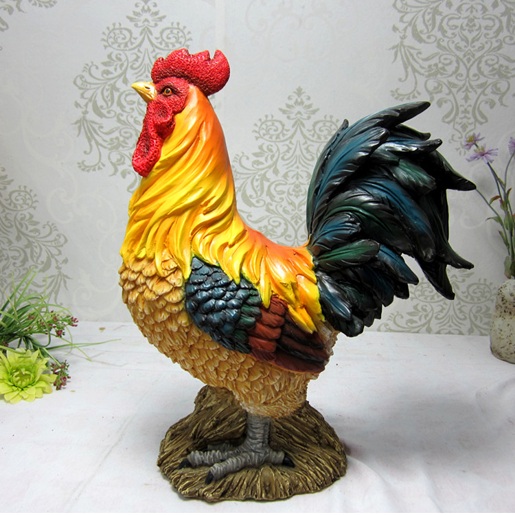 风水树脂仿真大公鸡摆件模型十二生肖母鸡客厅摆设工艺品 a款母鸡