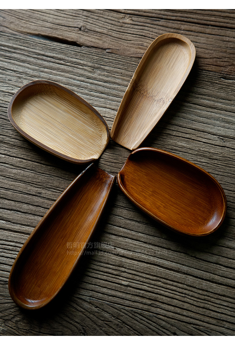 哲明手工抛光精磨茶拨竹茶荷竹茶扒竹茶针茶道零配竹制茶器君子大漆