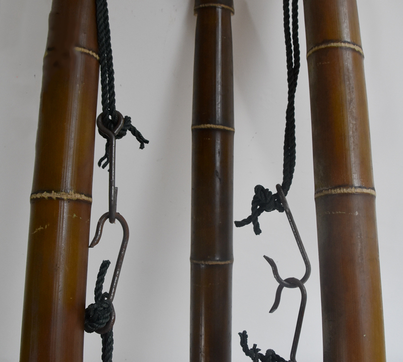 加宽老竹手工削制碳化棕色扁担园林用挑子 定做尺寸