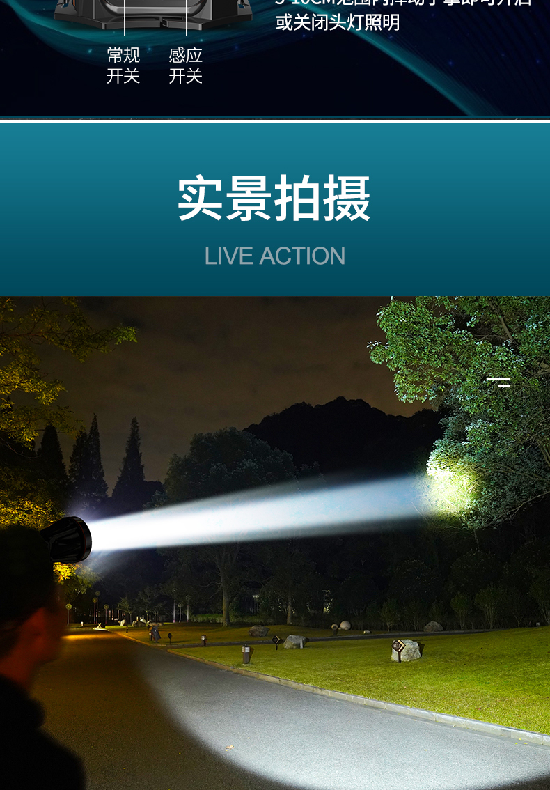 小米头灯强光充电超亮头戴式感应矿灯钓鱼夜钓华为户外防水手电筒
