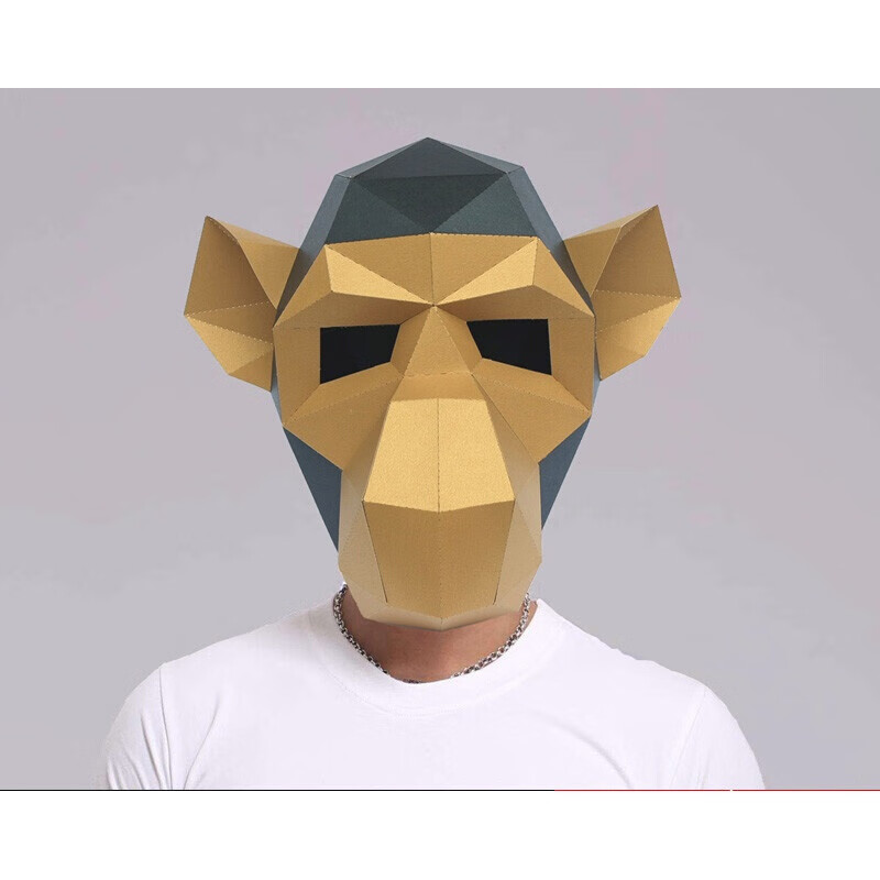 钢铁侠头盔纸 复仇者联盟钢铁侠头套头盔可戴纸模面具手工成人拍照