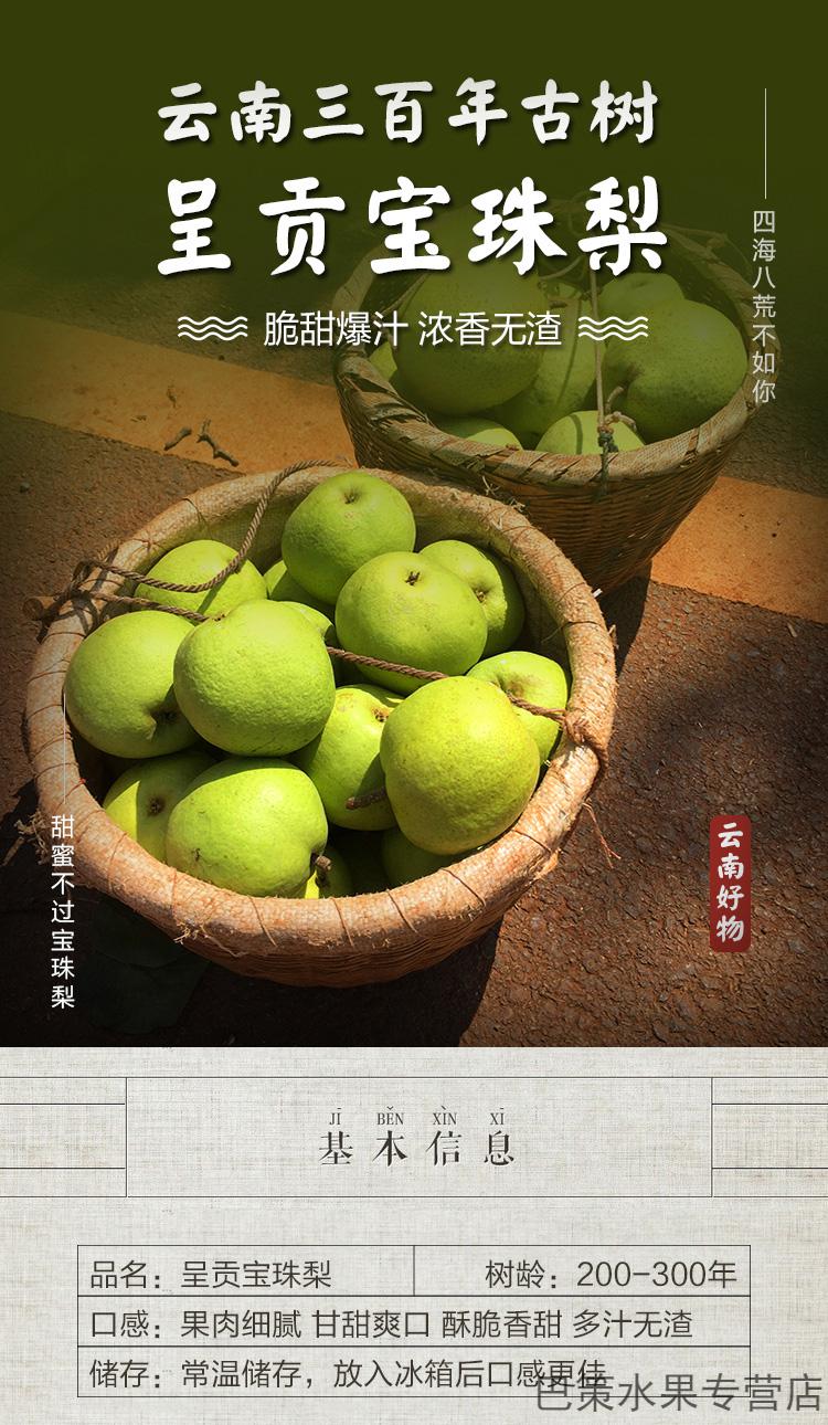 云南宝珠梨呈贡万溪冲百年老树梨云南特产古树冰糖梨现摘时令孕妇水果