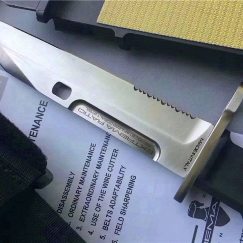 匕手特种 支点直刀户外野营便携手工具水果刀 黑柄白刃【图片 价格