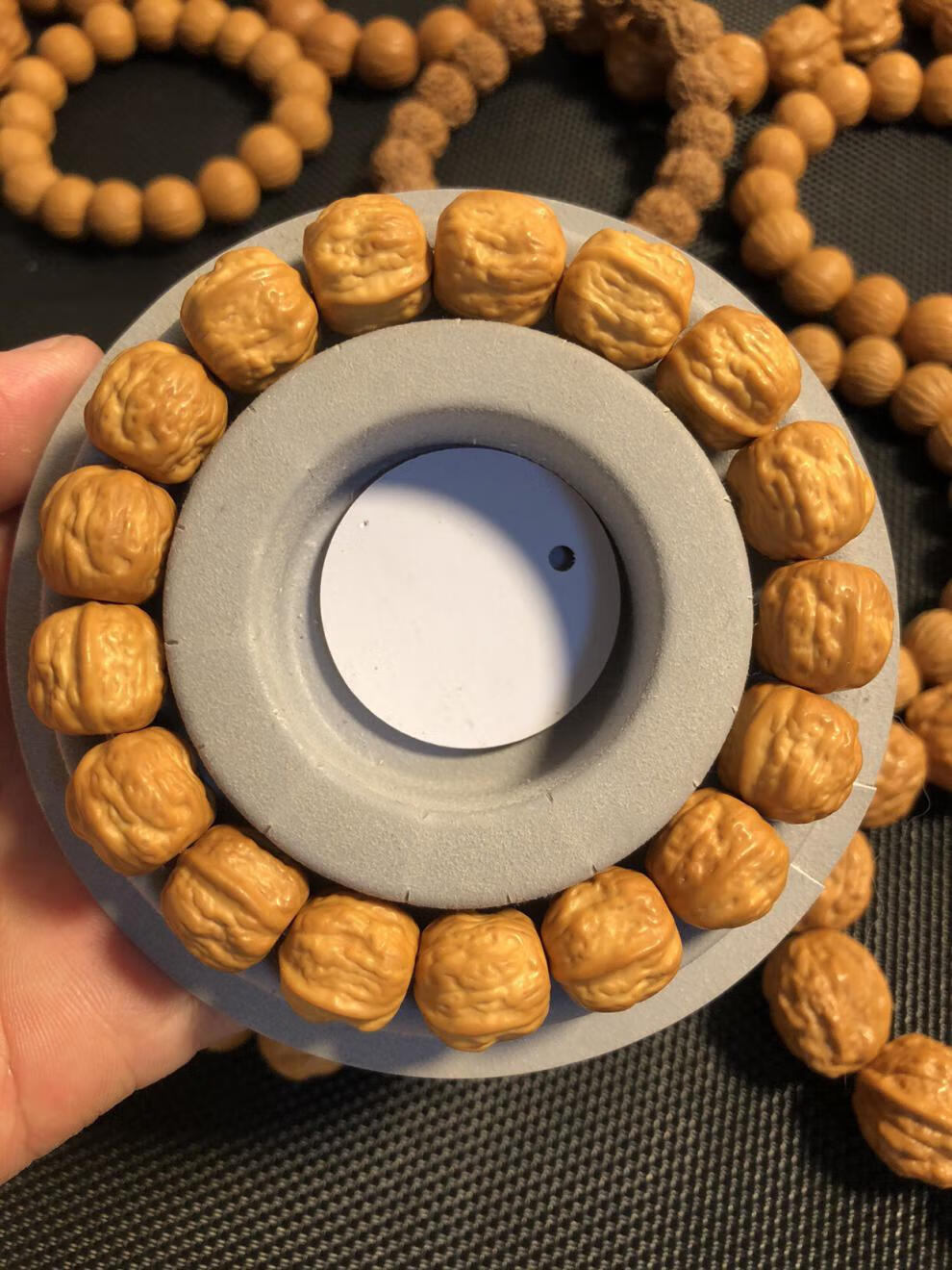 秋痕 野生猴头雕刻老型桶京八棱小金蝉男女文玩核桃文玩收藏手串 14