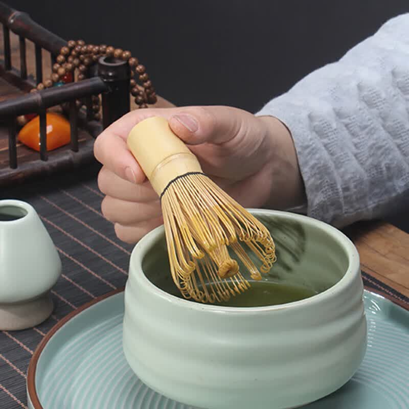Chino Tea Whisk Matcha Brush Tea Whisking Tea Set, Song Dynasty Japanese Baking Stirring brush Bamboo Tea Whisk Standing Matcha Bowl 80 sets [For matcha Latte Milk tea] [Tea whisking accessories, Comfortable tea Experience] thumbnail 4