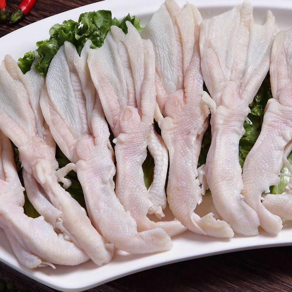 新鲜无骨鸭掌生鸭爪子去骨鸭掌鸭脚脱骨鸭爪卤菜烧烤火锅广纳力驰