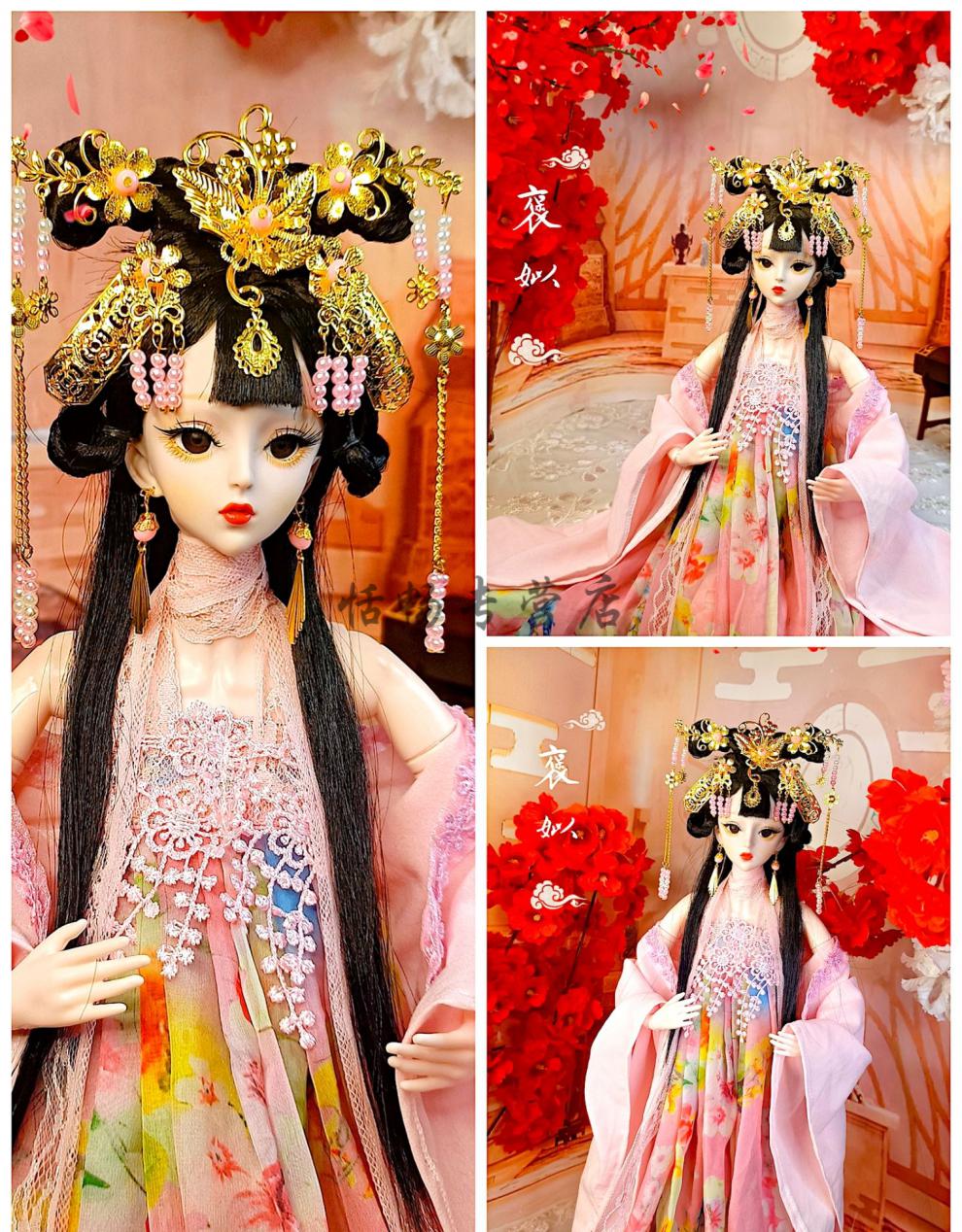 中国风古装芭比娃娃套装古装至兰溪bjd古风娃衣3三分娃公主头饰情人节