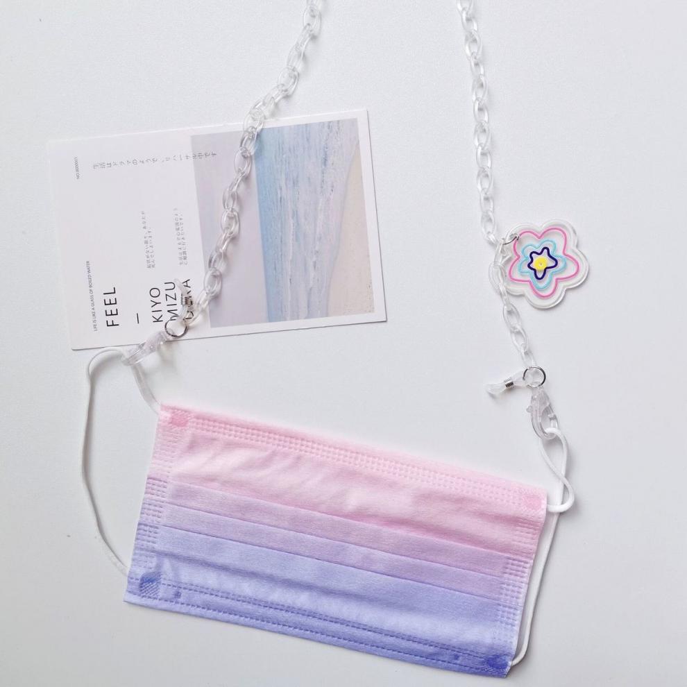 砚古儿童口罩挂链口罩日韩ins简约小狗爱心吊坠口罩丢挂绳成人儿童