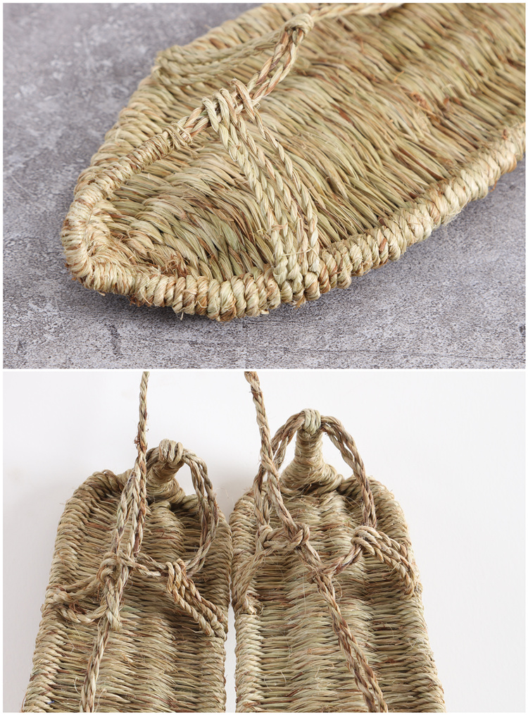 纯手工编织红军草鞋男女士个性复古系带麻鞋草编凉鞋舞台表演道具 多