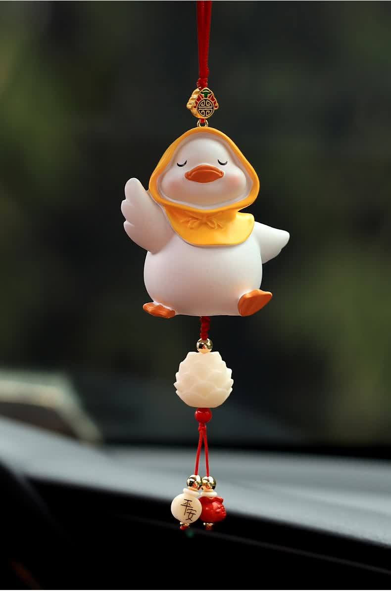汽车挂饰 加油鸭汽车挂件车内吊饰车载饰品男士车上平安符可爱女生