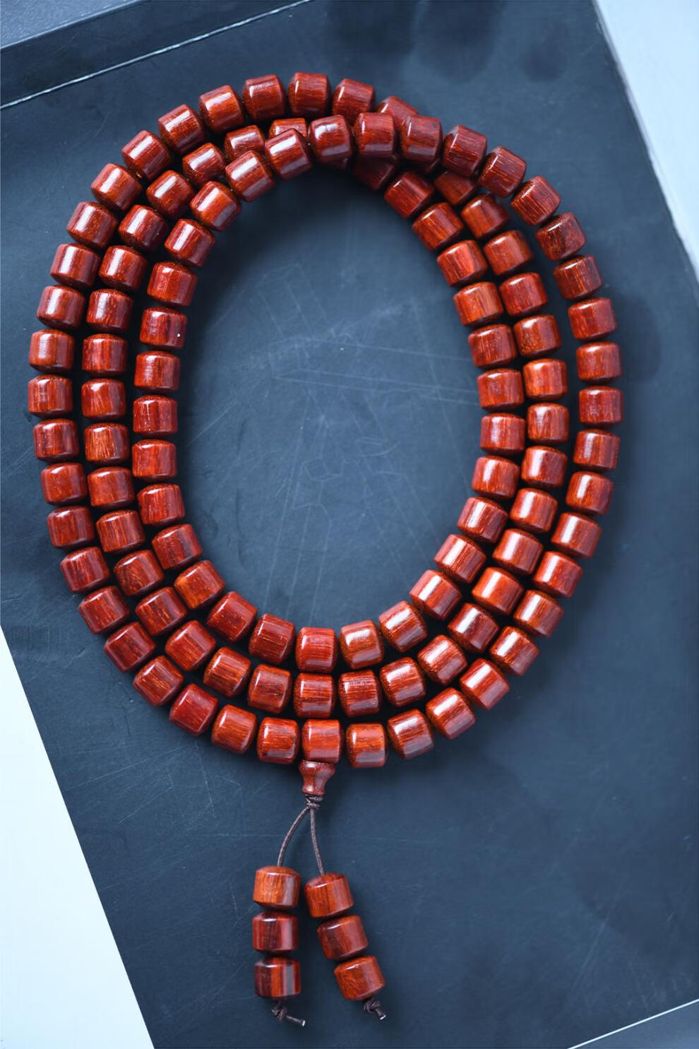 莆匠人 印度小叶紫檀108颗藏式桶珠手链紫檀高油密木质文玩手链佛珠