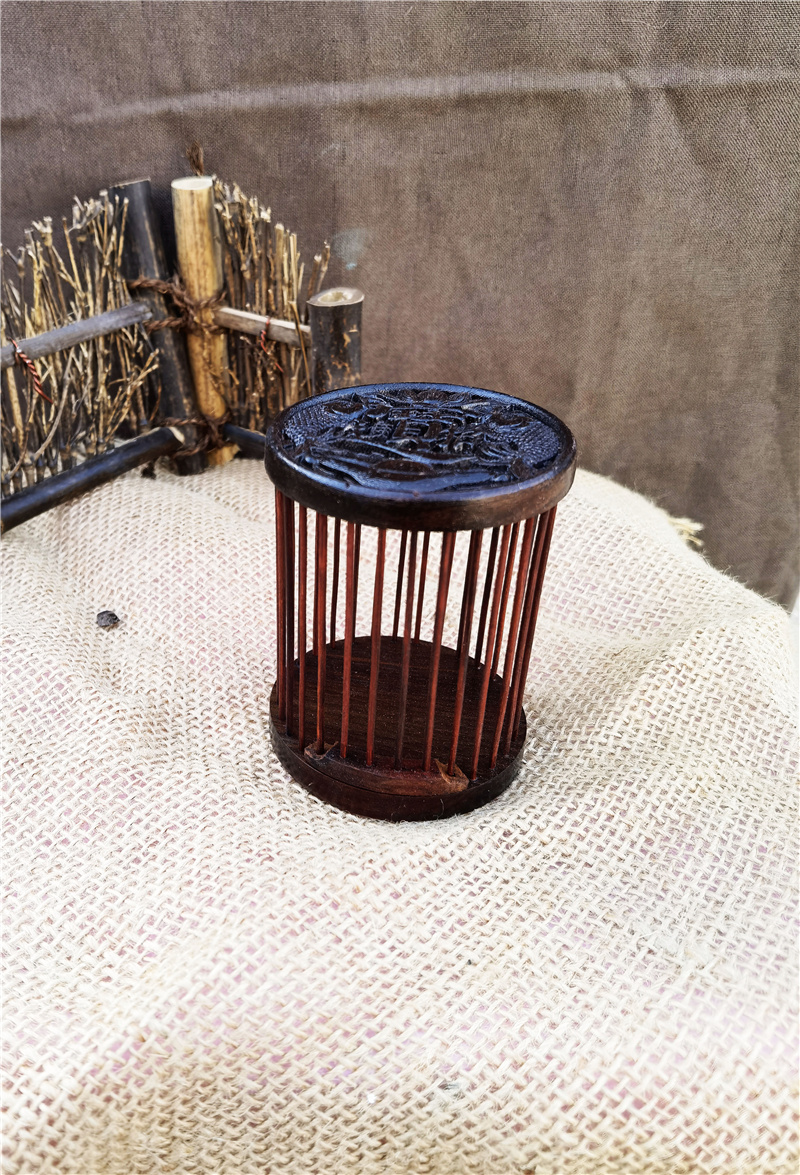 乌木红木蝈蝈笼子手工制作爬虫鸣虫叫罐用具蝈蝈笼蝈蝈具 乌木镶嵌