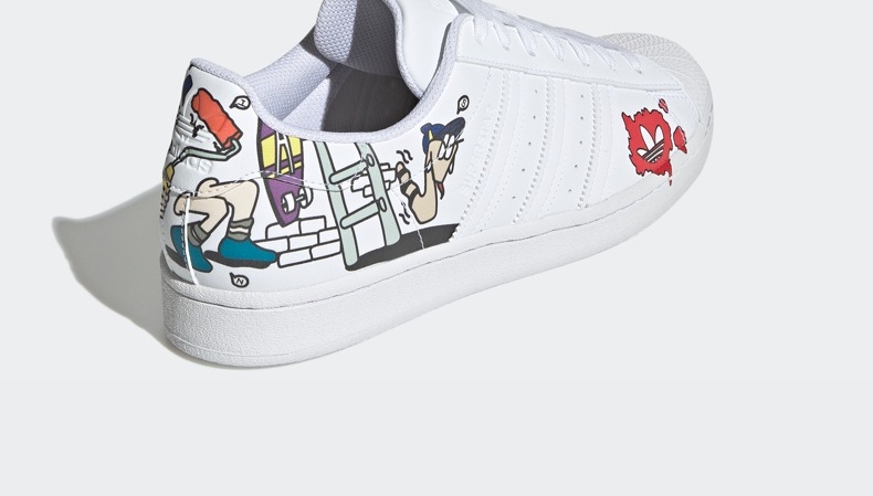 adidas阿迪达斯男鞋2021秋季新款superstar贝壳头运动鞋经典低帮涂鸦