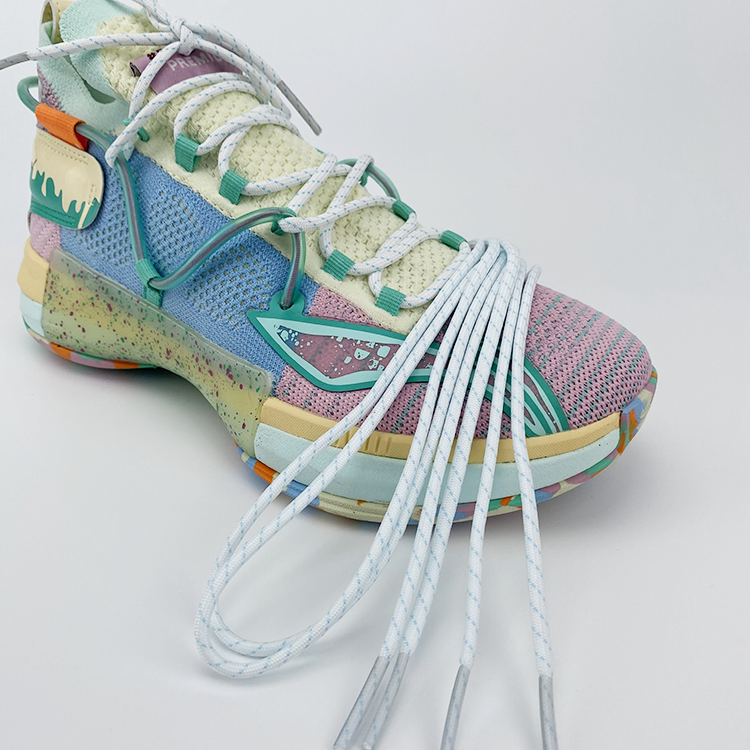 适配闪击6鞋带圣诞节奥利奥黑色白色美国队粉红豹细圆形篮球鞋鞋带 玫