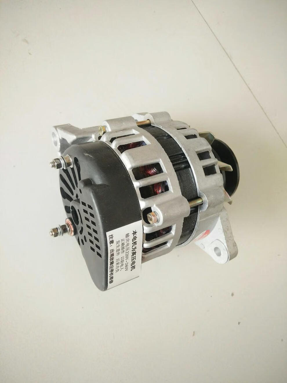 无刷恒压纯铜线家用照明交流发电机航典 220v1300w皮带轮发电机【图片