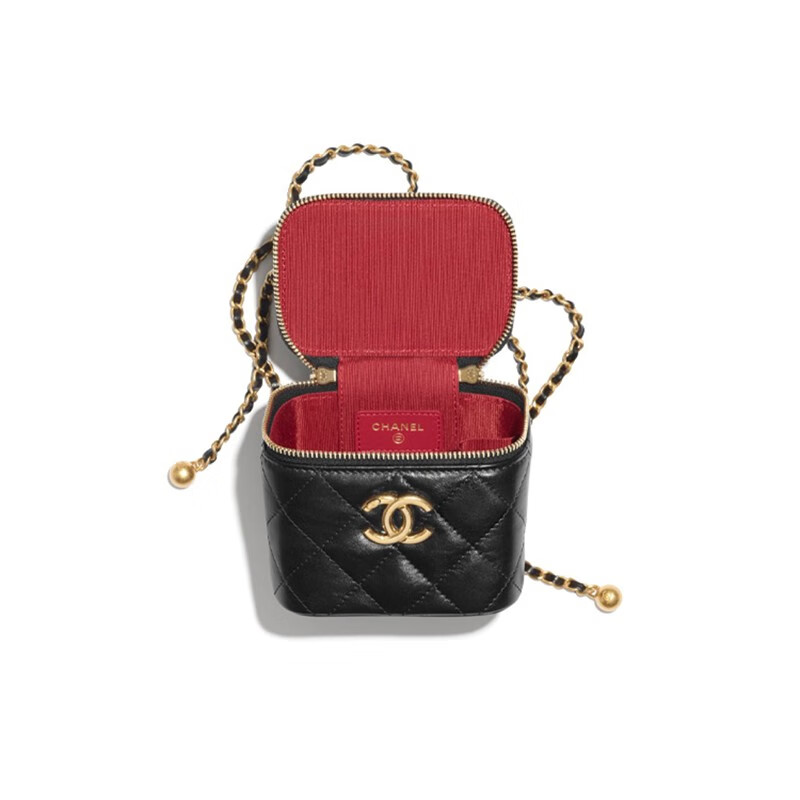 【正品鉴定】chanel香奈儿 女包 小金球链条盒子包经典logo小牛皮斜