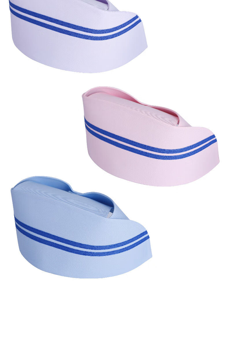 欧瑾护士帽女白色均码燕尾帽蓝色手术室厚料医院护士实习护士帽子粉色