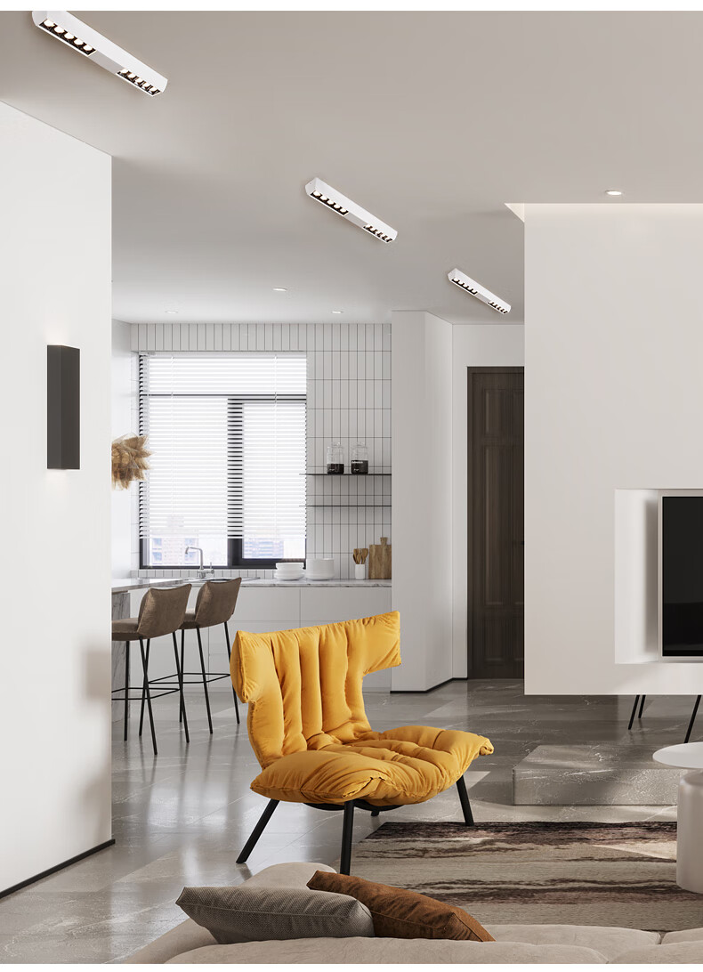 莱维奇明装线性射灯无主灯客厅照明商用led背景墙灯北欧筒灯阿米拉罗