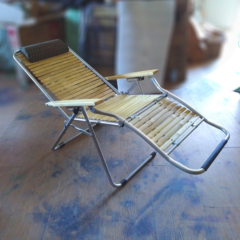 竹片折叠椅子午休老款老式躺椅办公室整装休闲靠椅夏天家用午睡床 二