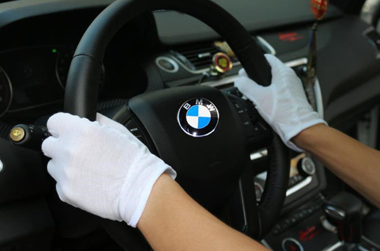 薄款纯棉酒后代驾司机手套汗布点胶礼仪防滑开车驾驶白手套防滑5付装