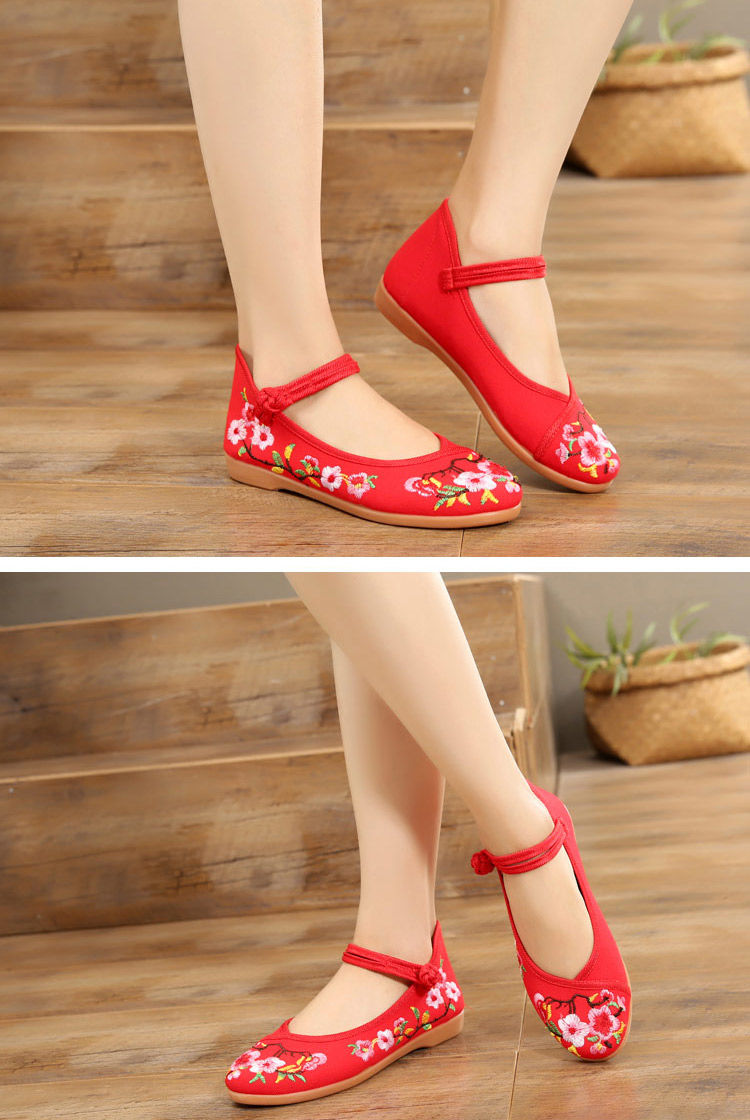 老北京布鞋女绣花鞋民族风春夏季单鞋妈妈鞋广场舞蹈