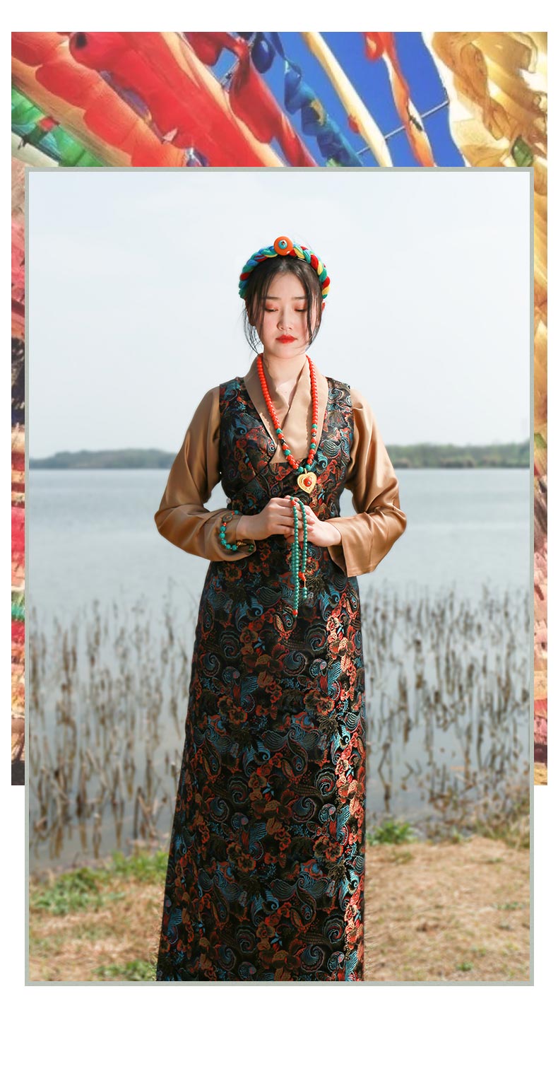 藏服女装2021新款西藏服装女新藏式春夏套装藏服藏装藏族博拉裙子 拍