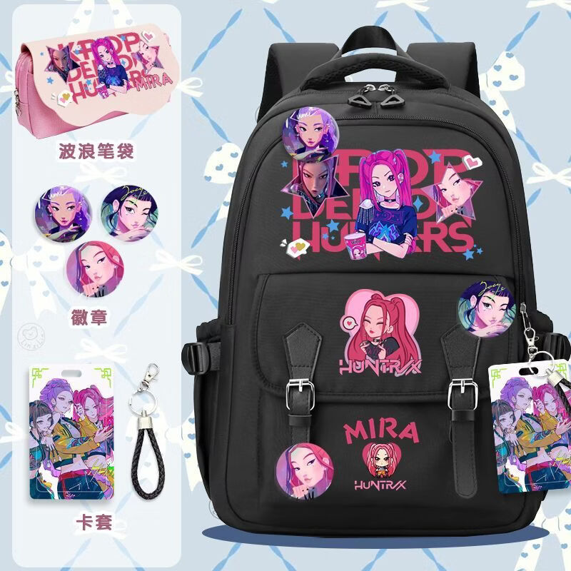 The Witch Hunter kpop merchandise Rumi Zoi Mira student schoolbag, backpack, large backpack, primary and secondary school girls, college pink bag, kpop Mira Y thumbnail 4