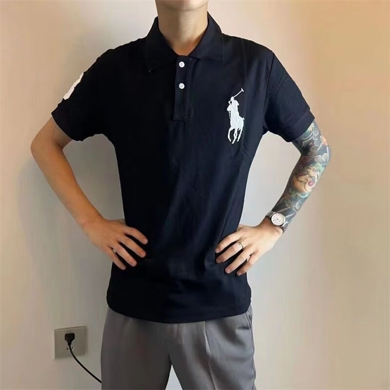 斯立朴夏季快手网红新款战马polo衫半袖精神小伙同款潮牌学生短袖男