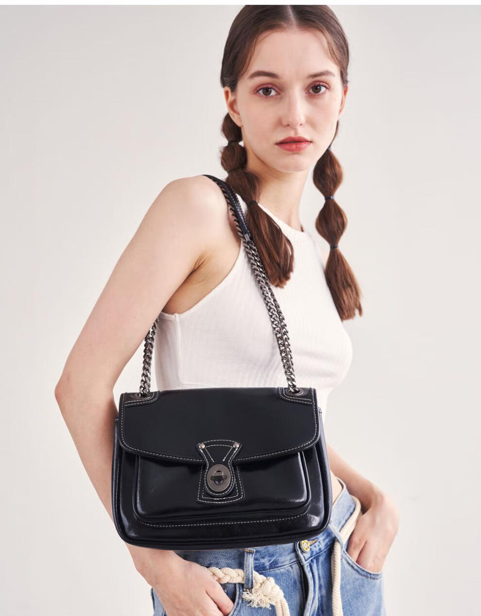 七夕情人节礼物送女朋友老婆billie veromca流浪包小众复古链条包质感