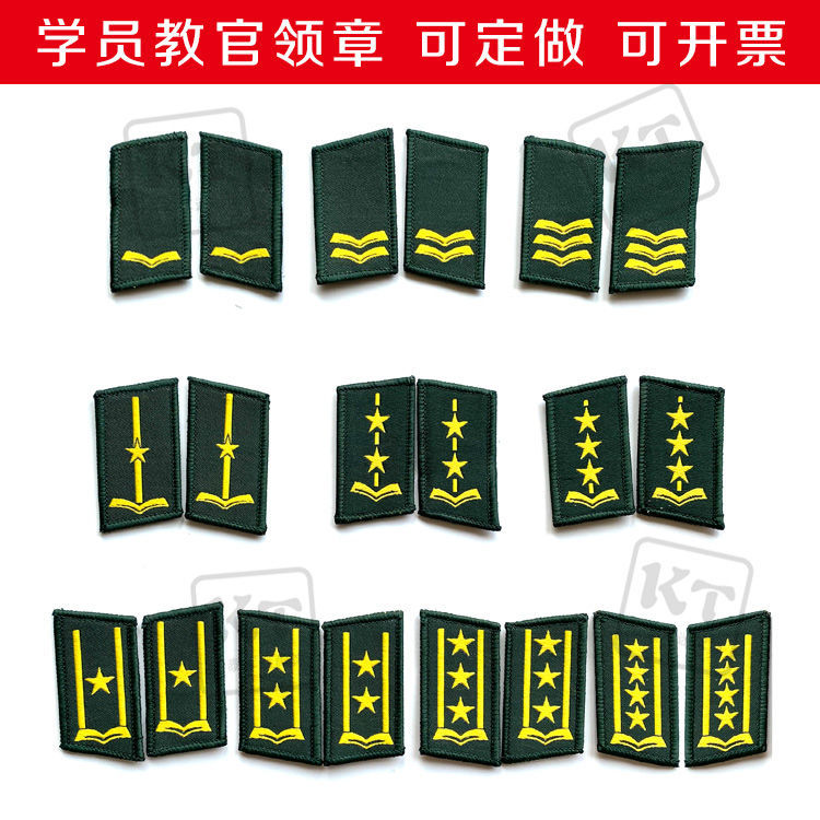 蓓苼新款迷彩服学员教官领章领花魔术贴军训夏令营户外