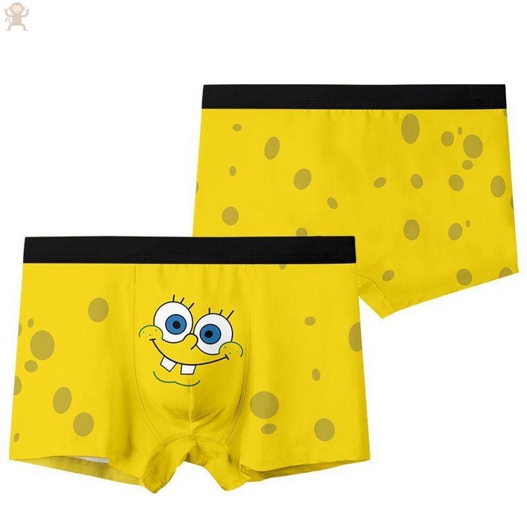 2022新款内裤海绵宝宝海绵宝宝内裤卡通内裤成人内裤男四·角裤丝莱卡