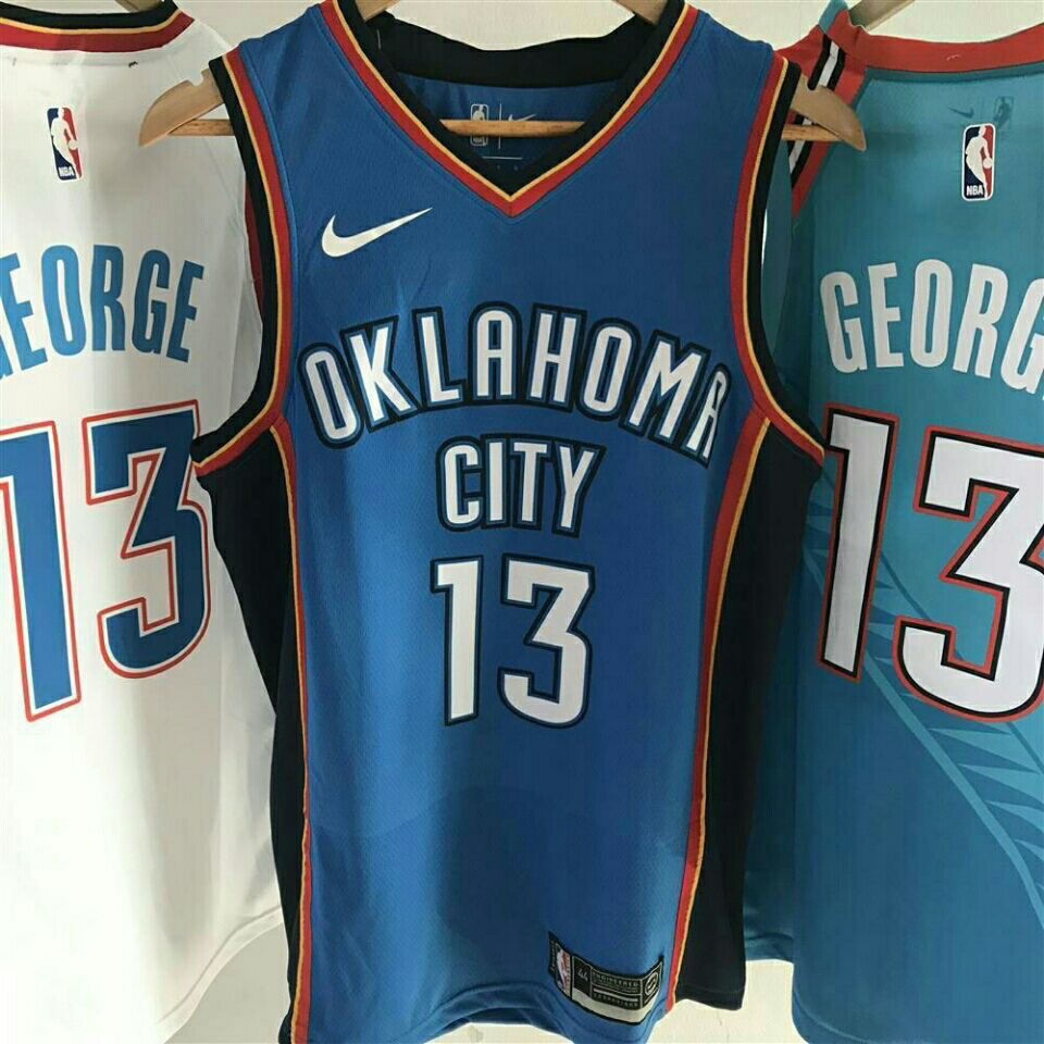 nba同款nba雷霆队球衣0号威少城市版篮球服套装13号保罗乔治雷霆球衣