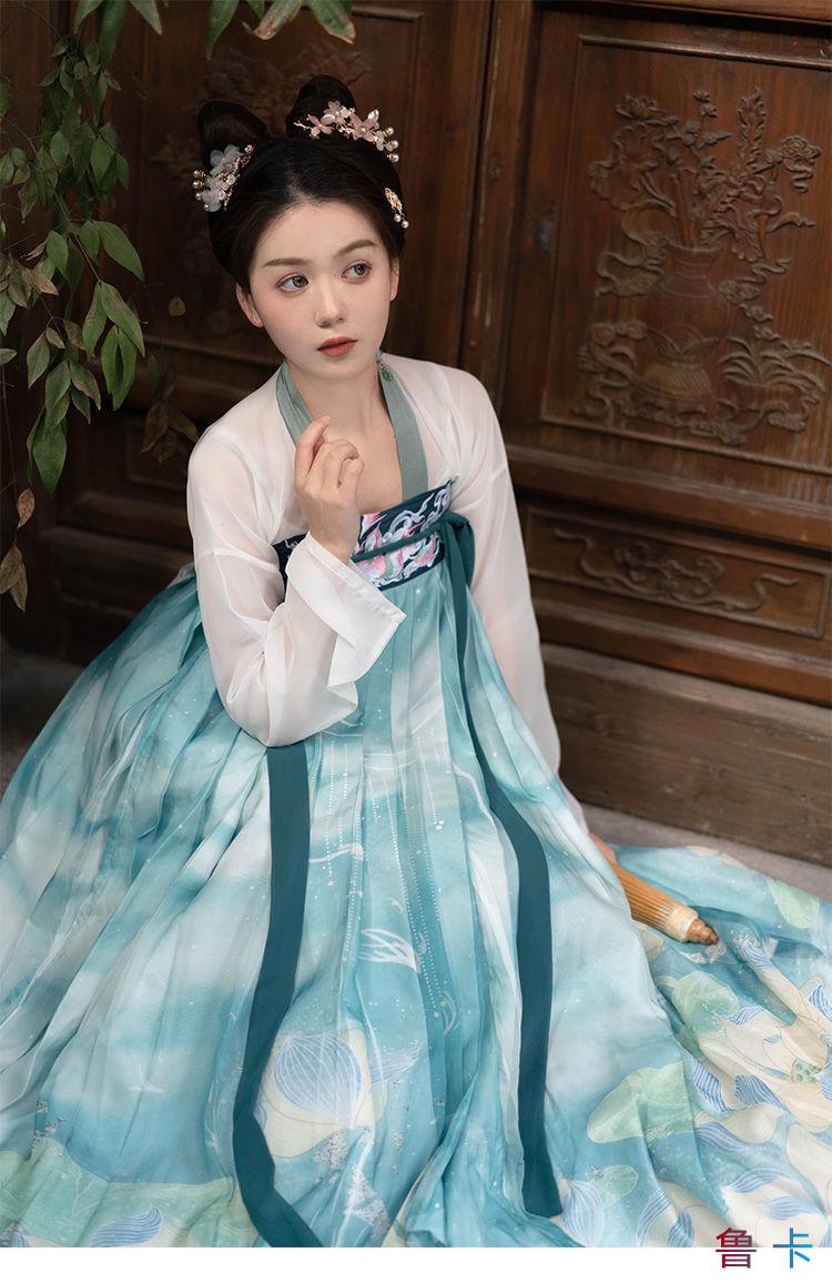 拉夏贝尔la【特价捡漏】轻舞重工清欢原创汉服一片式女齐胸襦裙6米大