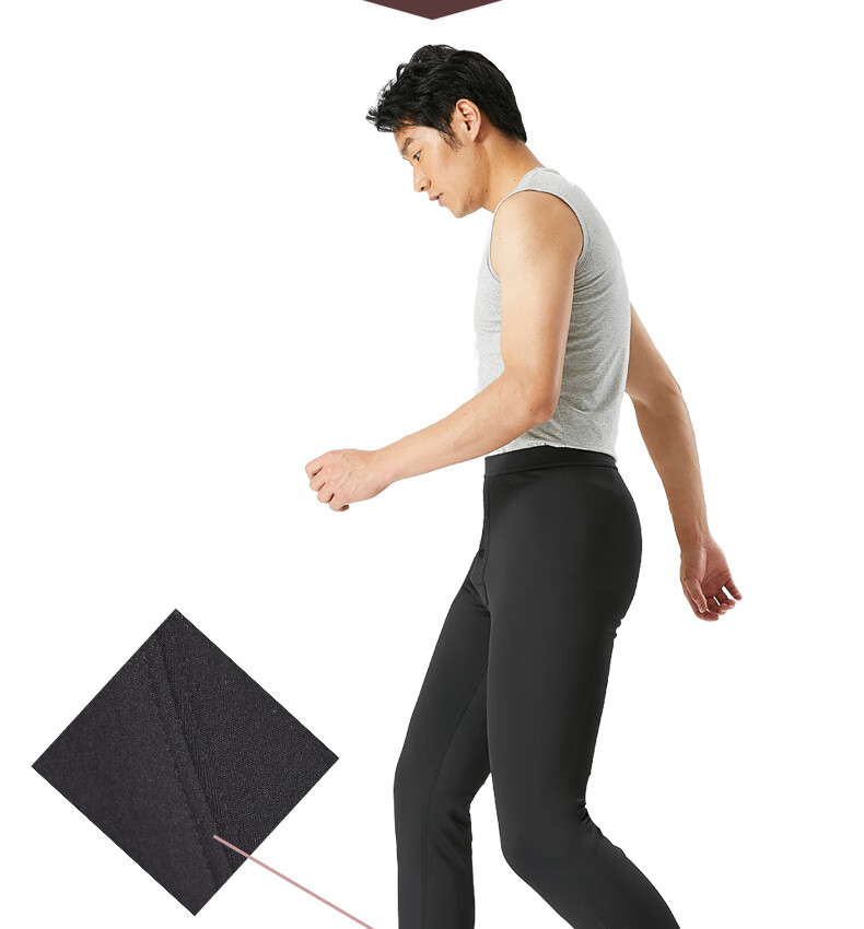 裤加绒秋冬3808男士高腰单层中厚加绒光面一体鲨鱼芭比裤保暖裤秋裤