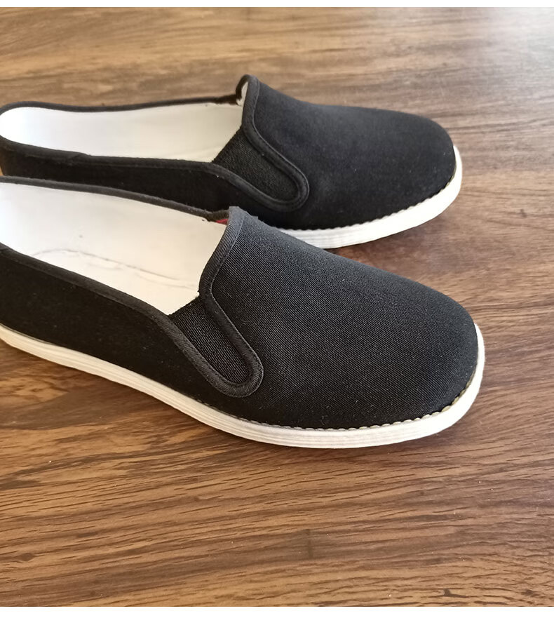 千层底布鞋男纯手工棉绳纳底布鞋舒适透气圆头松紧礼服呢陕西布鞋