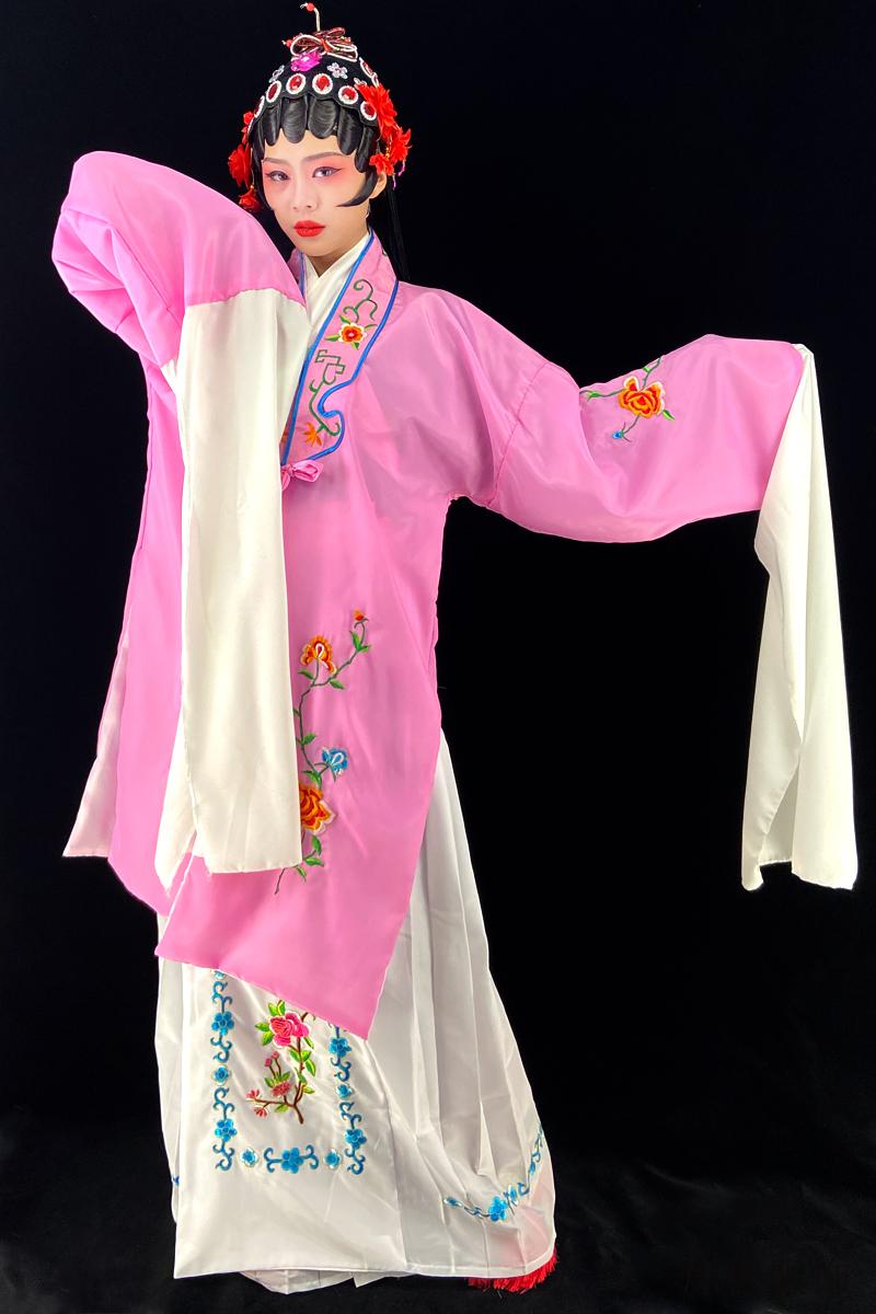 高跷服戏曲京剧戏服装女花旦京剧古装越剧演出头饰戏曲水袖戏剧唱戏