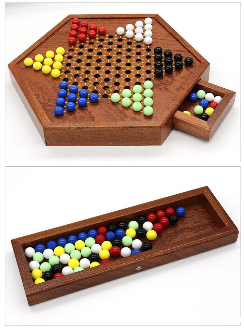 跳棋玻璃珠 跳棋儿童大人版玻璃球专用六角弹子便携老人加大号弹珠波