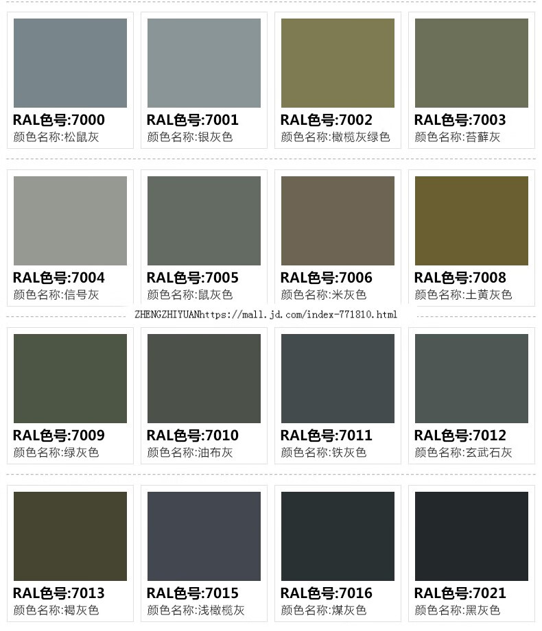 ral9006白铝灰色9007灰铝色9022珍珠浅灰9023珍珠深灰自动手喷漆 ral