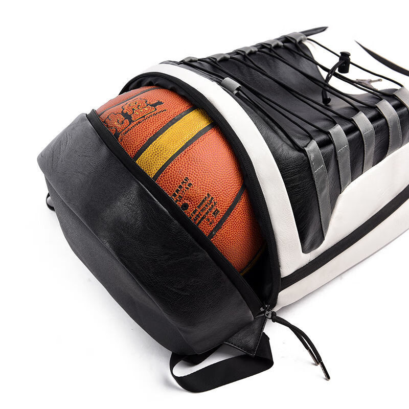 书包男电脑背包女大容量旅行篮球运动训练包潮 aj12鞋底纹(红黑色金标