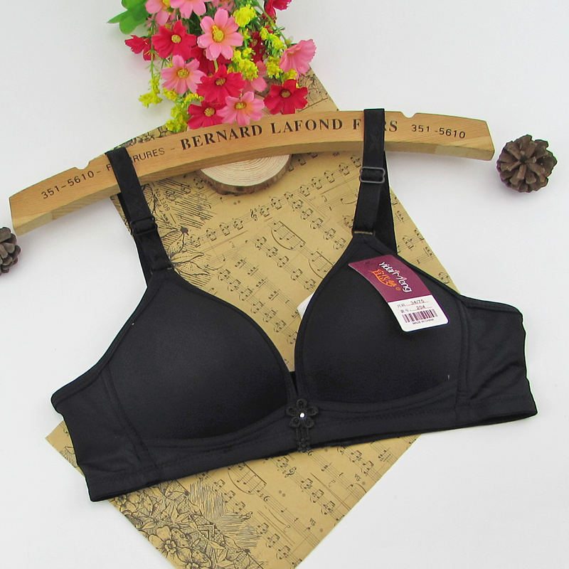 梦薄款大码无钢圈无骨圆碗妈咪内衣b杯文胸5件起 黑色(201款) 34/75b