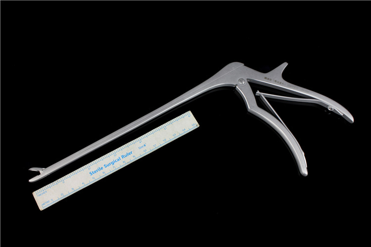 骨科器械 医用 髓核钳 枪式 椎板 带齿 咬骨钳 脊柱 腰椎 颈椎 22cm髓