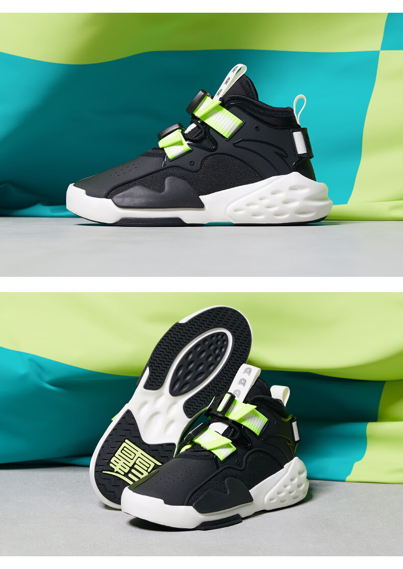 安踏男鞋新霸道运动鞋男2020秋冬季高帮潮鞋休闲鞋子男 -11象牙白