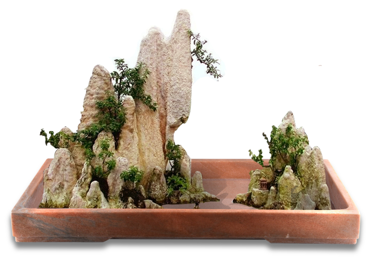 天然晚霞红大理石盆景盆假山盆上水石盆长方形吸水石造景花盆底座
